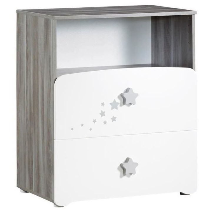 Chambre bébé duo Nao: lit 120x60, commode a langer - Babyprice - Blanc Chambre bébé duo Nao: lit 120x60, commode a langer - Babyprice - Blanc