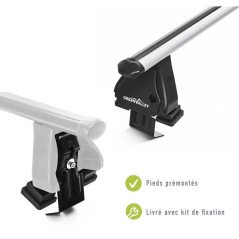 Lot de 2 Barres de toit - GREEN VALLEY - Easy One N° 80 - Aluminium -
