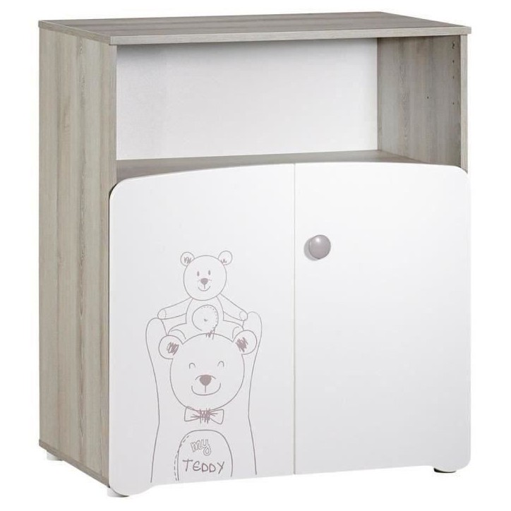 Chambre bébé trio Teddy: lit 120x60, commode a langer et armoire - Babyprice - Blanc Chambre bébé trio Teddy: lit 120x60, commode a langer et armoire - Babyprice - Blanc
