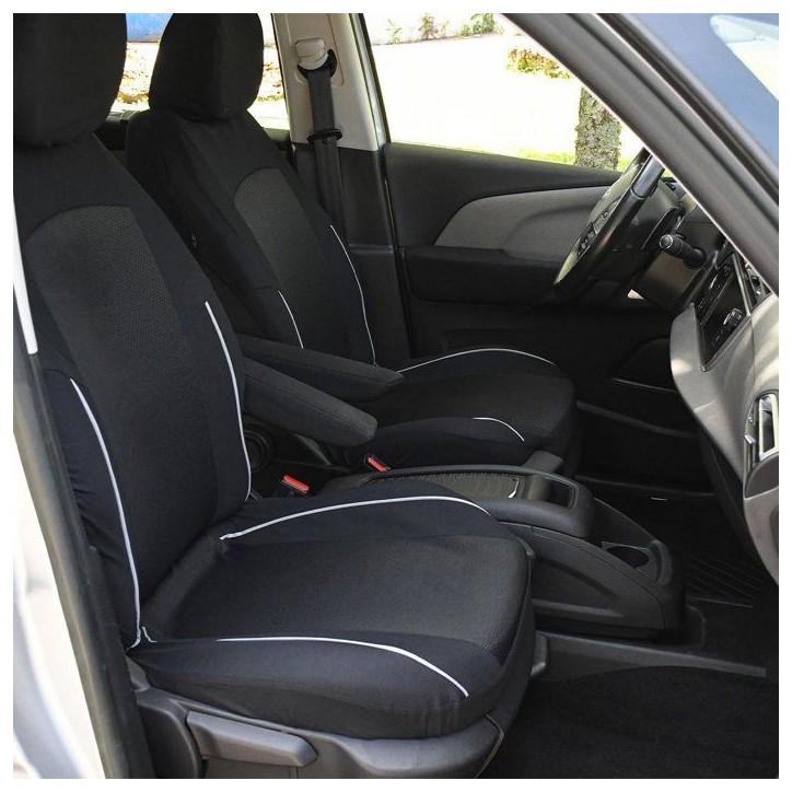 Pack de 5 housses auto universelles - XLCOVER - Monospace - Compatible Airbags - Housses les assises, dossiers et appuis-tete Pack de 5 housses auto universelles - XLCOVER - Monospace - Compatible Airbags - Housses les assises, dossiers et appuis-tete