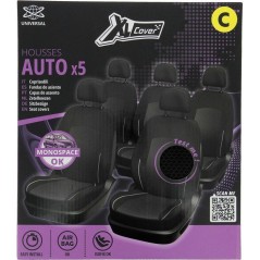 Pack de 5 housses auto universelles - XLCOVER - Monospace - Compatible