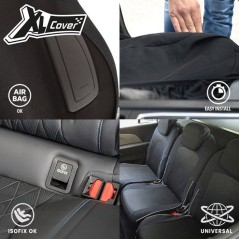 Pack de 5 housses auto universelles - XLCOVER - Monospace - Compatible