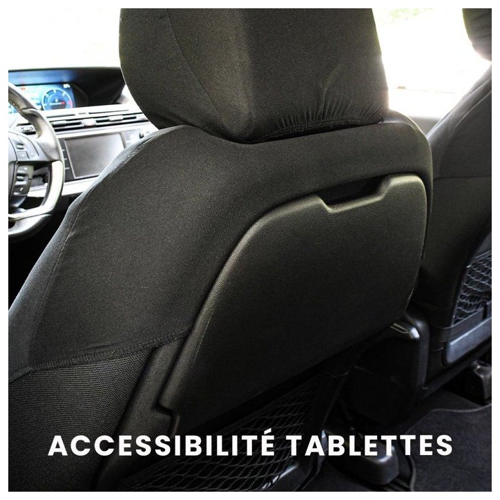 Pack de 5 housses auto universelles - XLCOVER - Monospace - Compatible Airbags - Housses les assises, dossiers et appuis-tete Pack de 5 housses auto universelles - XLCOVER - Monospace - Compatible Airbags - Housses les assises, dossiers et appuis-tete