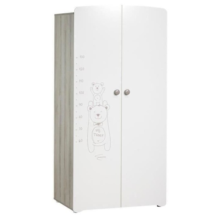 Chambre bébé trio Teddy: lit 120x60, commode a langer et armoire - Babyprice - Blanc Chambre bébé trio Teddy: lit 120x60, commode a langer et armoire - Babyprice - Blanc