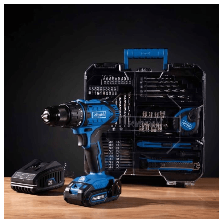 Coffret perceuse visseuse sans fil C-DTB74/1-X - 50Nm mandrin 13mm + 74 accessoires - SCHEPPACH 20V IXES + batterie 2Ah + charge Coffret perceuse visseuse sans fil C-DTB74/1-X - 50Nm mandrin 13mm + 74 accessoires - SCHEPPACH 20V IXES + batterie 2Ah + charge