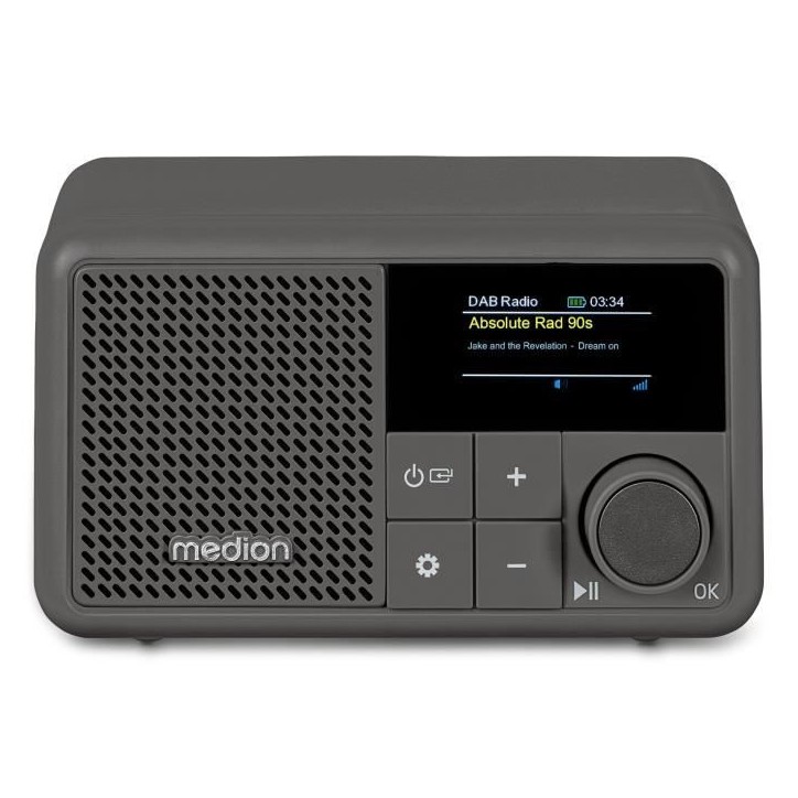 Mini Radio - MEDION - DAB/FM - Mono 2W RMS - Gris Mini Radio - MEDION - DAB/FM - Mono 2W RMS - Gris