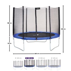 Trampoline bleu avec échelle, couverture de propreté et kit d'ancrag