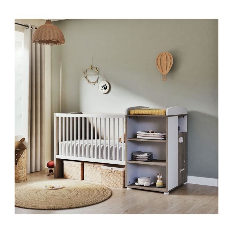 Lit Combiné - 120x60cm - Evolutif en 90x190cm - Babyprice Smile - Che Lit Combiné - 120x60cm - Evolutif en 90x190cm - Babyprice Smile - Che