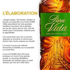 PURA VIDA - X.A - Rhum Brun - 40 % Alcool - Origine : Costa Rica - Bou