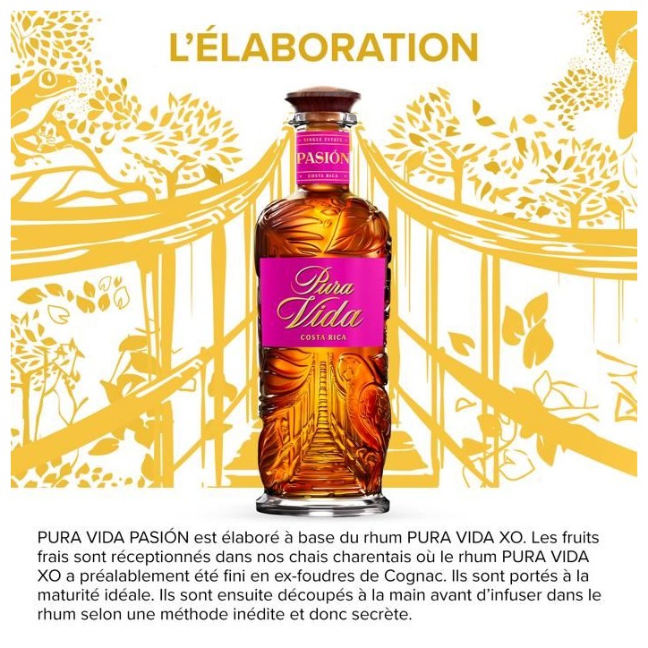 PURA VIDA - Pasión - Spiritueux a Base de Rhum - XO - 38.0 % Vol. - 70 cl PURA VIDA - Pasión - Spiritueux a Base de Rhum - XO - 38.0 % Vol. - 70 cl