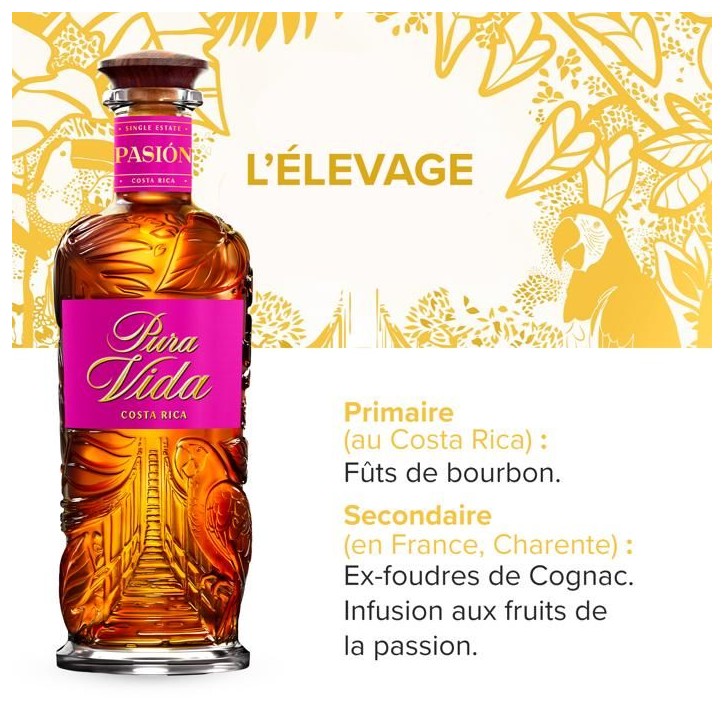 PURA VIDA - Pasión - Spiritueux a Base de Rhum - XO - 38.0 % Vol. - 70 cl PURA VIDA - Pasión - Spiritueux a Base de Rhum - XO - 38.0 % Vol. - 70 cl