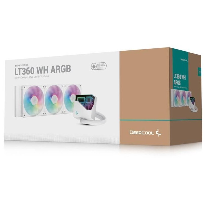 Watercooling AIO - DEEPCOOL LT360 ARGB - Ventilateurs 3x 120 mm ARGB - Blanc Watercooling AIO - DEEPCOOL LT360 ARGB - Ventilateurs 3x 120 mm ARGB - Blanc