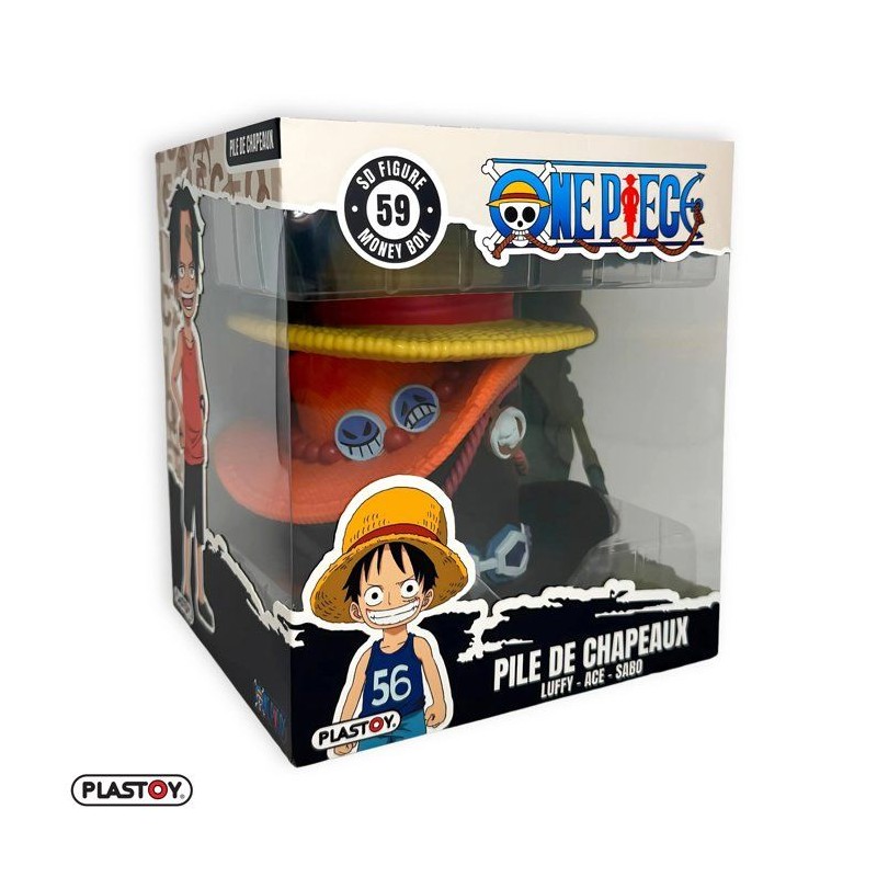 Tirelire - PLASTOY - One Piece Pile de chapeaux Luffy Ace Sabo - Plast