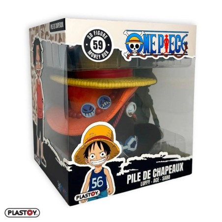 Tirelire - PLASTOY - One Piece Pile de chapeaux Luffy Ace Sabo - Plast