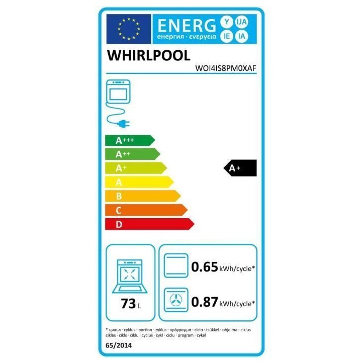 Four encastrable - WHIRLPOOL - WOI4IS8PM0XAF - 73 L - Pyrolyse - Inox - A+