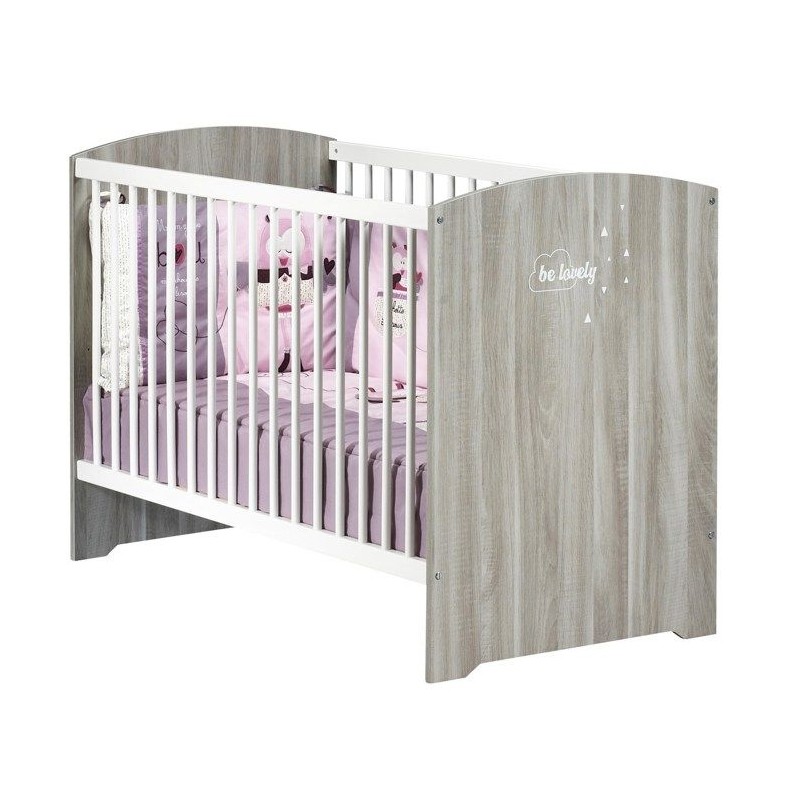 Lit bébé a barreaux - 120 x 60 cm - Babyprice Smile - Chene silex - Lit bébé a barreaux - 120 x 60 cm - Babyprice Smile - Chene silex -