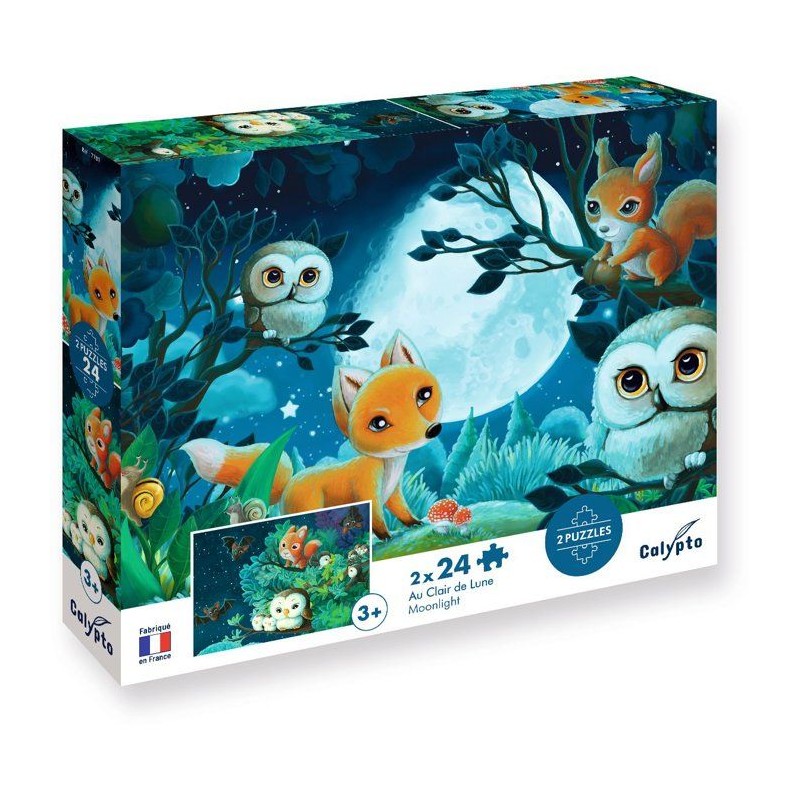 2 Puzzles - SENTOSPHERE - 24 pieces - Au clair de Lune - Observation -