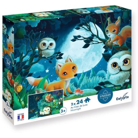 2 Puzzles - SENTOSPHERE - 24 pieces - Au clair de Lune - Observation -