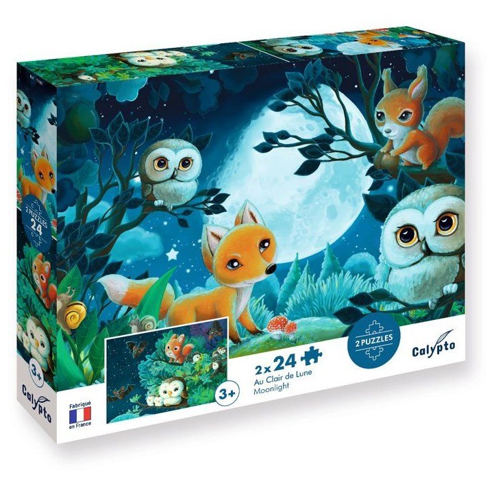 2 Puzzles - SENTOSPHERE - 24 pieces - Au clair de Lune - Observation - Mémoire - Logique - Des 3 ans 2 Puzzles - SENTOSPHERE - 24 pieces - Au clair de Lune - Observation - Mémoire - Logique - Des 3 ans