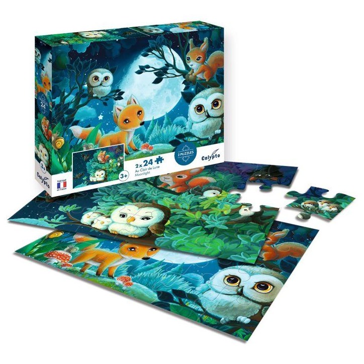 2 Puzzles - SENTOSPHERE - 24 pieces - Au clair de Lune - Observation - Mémoire - Logique - Des 3 ans 2 Puzzles - SENTOSPHERE - 24 pieces - Au clair de Lune - Observation - Mémoire - Logique - Des 3 ans