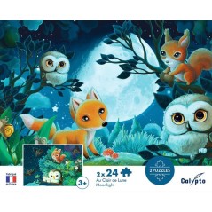 2 Puzzles - SENTOSPHERE - 24 pieces - Au clair de Lune - Observation -