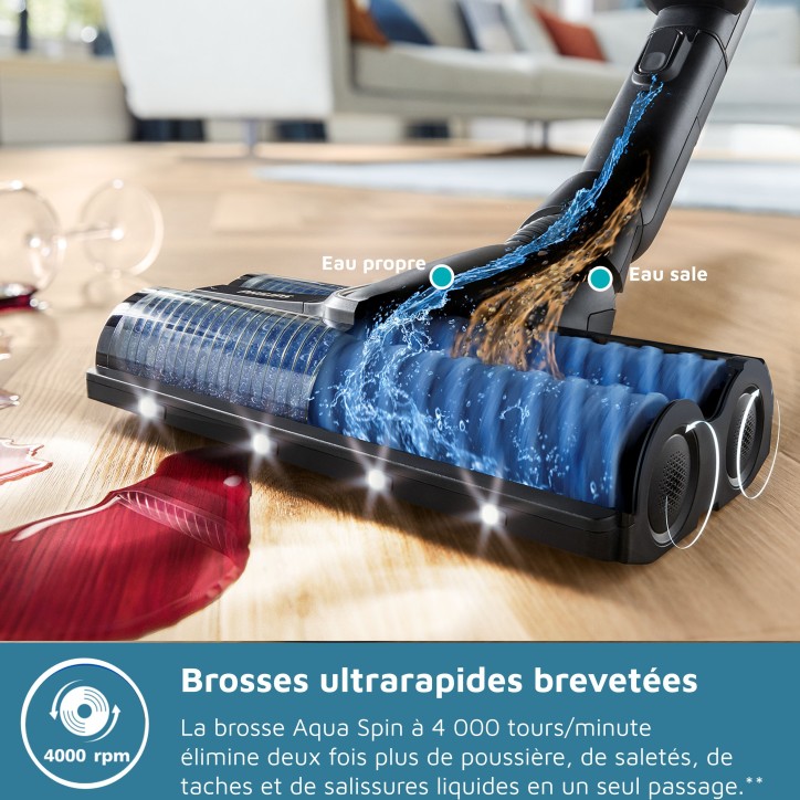 Aspirateur balai laveur 3-en-1 - PHILIPS - XW9463/10 - Série 9000 - PowerCyclone AquaTrio - 4000 tours/min - Noir Aspirateur balai laveur 3-en-1 - PHILIPS - XW9463/10 - Série 9000 - PowerCyclone AquaTrio - 4000 tours/min - Noir