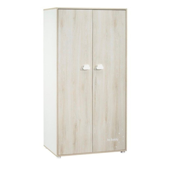 Armoire bébé Smile - Hetre - 2 portes - 168x85x57cm - Babyprice Armoire bébé Smile - Hetre - 2 portes - 168x85x57cm - Babyprice