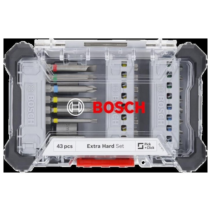 Coffret d'embouts de vissage - Bosch - 2607017723 - 43 pieces - Acier S2 - Boîte Pick and Click Coffret d'embouts de vissage - Bosch - 2607017723 - 43 pieces - Acier S2 - Boîte Pick and Click