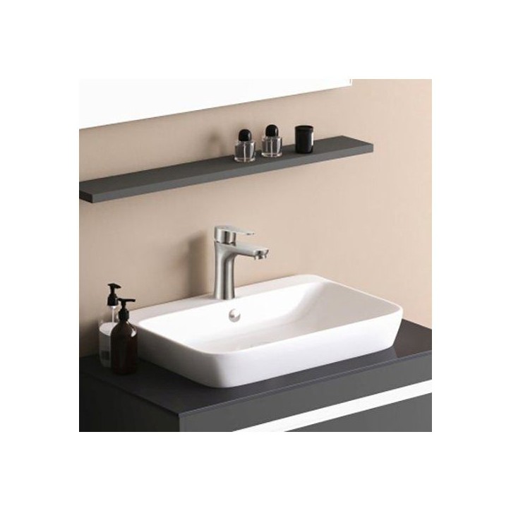 Mitigeur lavabo - EDOUARD ROUSSEAU - Onabi - Inox brossé - Cartouche céramique Ø 35 mm - Economie d'eau Mitigeur lavabo - EDOUARD ROUSSEAU - Onabi - Inox brossé - Cartouche céramique Ø 35 mm - Economie d'eau