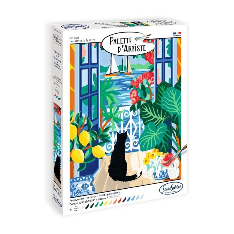 Peinture acrylique - SENTOSPHERE - Palette D'artiste - Le chat a la fe
