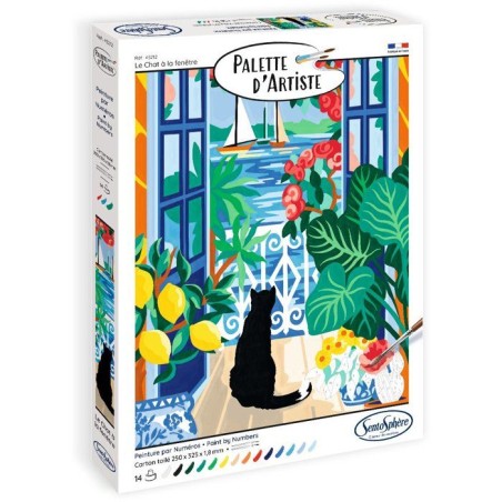 Peinture acrylique - SENTOSPHERE - Palette D'artiste - Le chat a la fe