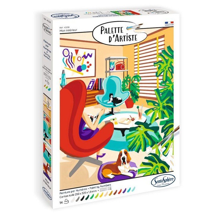 Peinture acrylique - SENTOSPHERE - Palette D'artiste - Mon Intérieur - Peinture a numéro pour adulte - Tableau en carte toilé Peinture acrylique - SENTOSPHERE - Palette D'artiste - Mon Intérieur - Peinture a numéro pour adulte - Tableau en carte toilé