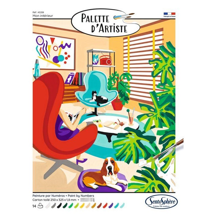 Peinture acrylique - SENTOSPHERE - Palette D'artiste - Mon Intérieur - Peinture a numéro pour adulte - Tableau en carte toilé Peinture acrylique - SENTOSPHERE - Palette D'artiste - Mon Intérieur - Peinture a numéro pour adulte - Tableau en carte toilé