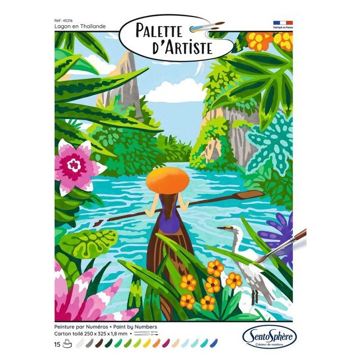 Peinture acrylique - SENTOSPHERE - Palette D'artiste - Lagon en Thailande - Peinture a numéro pour adulte - Tableau toilée Peinture acrylique - SENTOSPHERE - Palette D'artiste - Lagon en Thailande - Peinture a numéro pour adulte - Tableau toilée