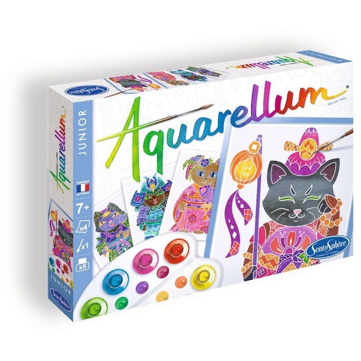Peinture aquerelle - SENTOSPHERE - Aquarellum Junior - Maneki Neko - 5 couleurs - Sertissage sur papier Vélin - Des 6 ans Peinture aquerelle - SENTOSPHERE - Aquarellum Junior - Maneki Neko - 5 couleurs - Sertissage sur papier Vélin - Des 6 ans