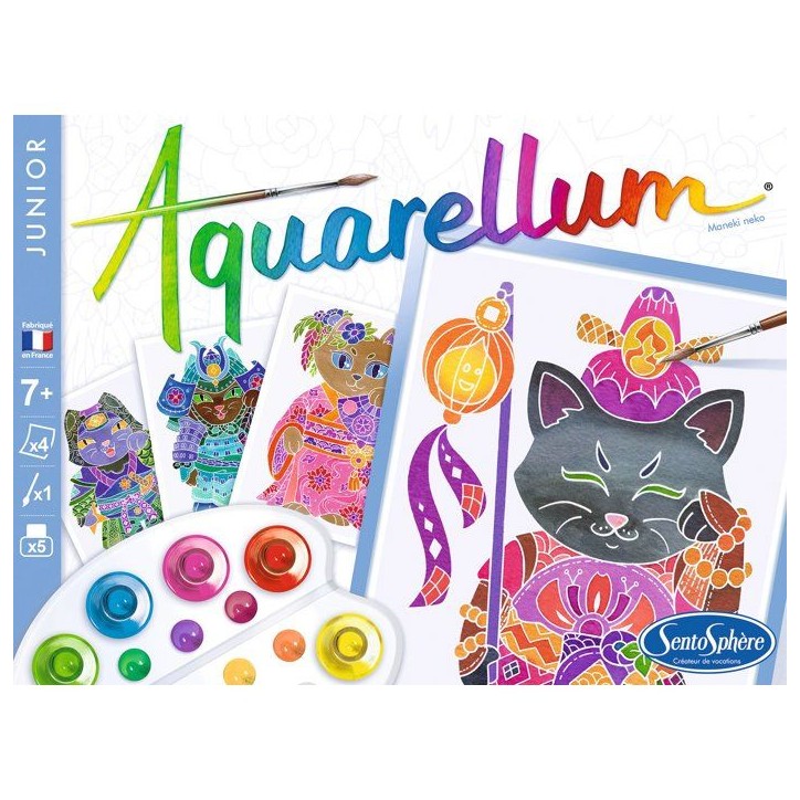 Peinture aquerelle - SENTOSPHERE - Aquarellum Junior - Maneki Neko - 5 couleurs - Sertissage sur papier Vélin - Des 6 ans Peinture aquerelle - SENTOSPHERE - Aquarellum Junior - Maneki Neko - 5 couleurs - Sertissage sur papier Vélin - Des 6 ans