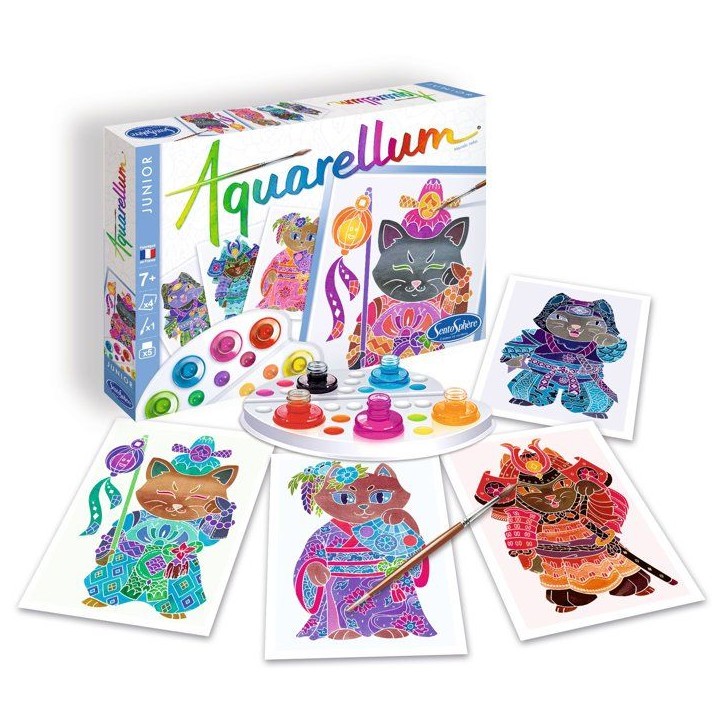Peinture aquerelle - SENTOSPHERE - Aquarellum Junior - Maneki Neko - 5 couleurs - Sertissage sur papier Vélin - Des 6 ans Peinture aquerelle - SENTOSPHERE - Aquarellum Junior - Maneki Neko - 5 couleurs - Sertissage sur papier Vélin - Des 6 ans