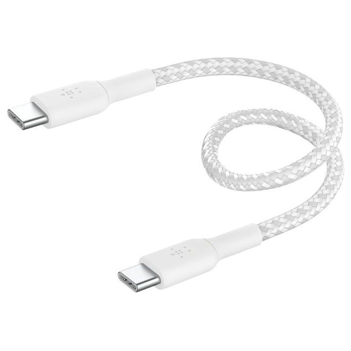 Câble tressé - BELKIN - USB-C vers USB-C - 0,15 m