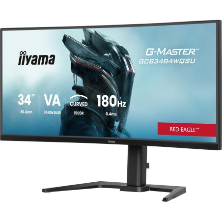 Ecran PC Gamer incurvé - IIYAMA - 34 - 180Hz - Dalle VA - 0.4ms - Réglable en hauteur - G-Master Red Eagle