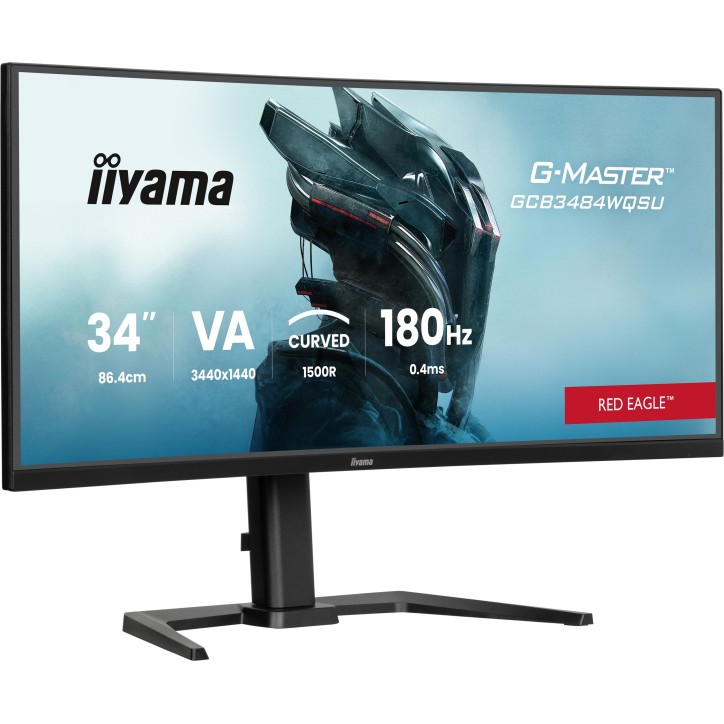 Ecran PC Gamer incurvé - IIYAMA - 34 - 180Hz - Dalle VA - 0.4ms - Réglable en hauteur - G-Master Red Eagle Ecran PC Gamer incurvé - IIYAMA - 34 - 180Hz - Dalle VA - 0.4ms - Réglable en hauteur - G-Master Red Eagle
