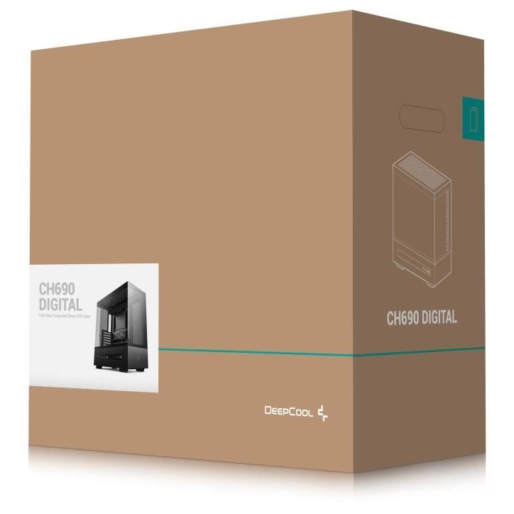 Boîtier PC sans alimentation - DEEPCOOL - CH690 Digital Noir - Moyen tour - Format ATX - 3x120mm + affichage digital - Blanc Boîtier PC sans alimentation - DEEPCOOL - CH690 Digital Noir - Moyen tour - Format ATX - 3x120mm + affichage digital - Blanc