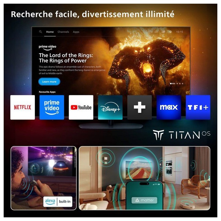 Philips 85PUS8500 Ambilight - TV QLED 85 (215 cm) - 4K UHD 3840x2160 - Dolby Atmos - Smart TV - 3xHDMI Philips 85PUS8500 Ambilight - TV QLED 85 (215 cm) - 4K UHD 3840x2160 - Dolby Atmos - Smart TV - 3xHDMI