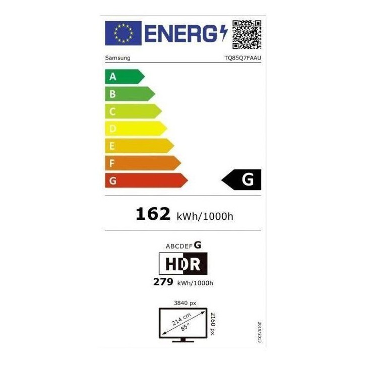 Samsung TQ85Q7FA - TV QLED 85 (214 cm) - 4K UHD 3840x2160 - HDR10+ - Smart TV - Gaming Hub - 3xHDMI - WiFi Samsung TQ85Q7FA - TV QLED 85 (214 cm) - 4K UHD 3840x2160 - HDR10+ - Smart TV - Gaming Hub - 3xHDMI - WiFi