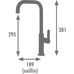 Mitigeur évier - EDOUARD ROUSSEAU - Laobane - Embase Ø 50 mm - Tube