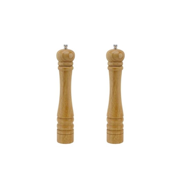 Ensemble de 2 Moulins a poivre manuel - FACKELMANN PROFESIONAL - Couleur bois - 32 cm Ensemble de 2 Moulins a poivre manuel - FACKELMANN PROFESIONAL - Couleur bois - 32 cm