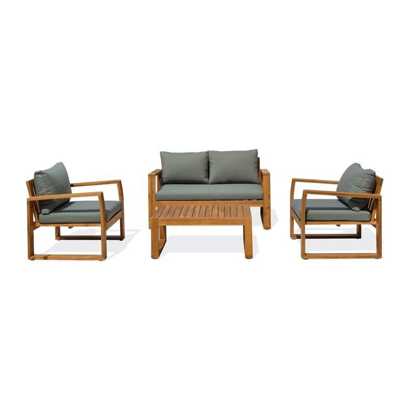 Salon bas de jardin - Olive - Bois d'acacia - 4 places - Aracaju