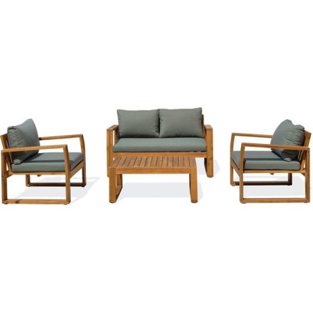 Salon bas de jardin - Olive - Bois d'acacia - 4 places - Aracaju
