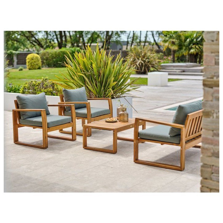 Salon bas de jardin - Olive - Bois d'acacia - 4 places - Aracaju Salon bas de jardin - Olive - Bois d'acacia - 4 places - Aracaju