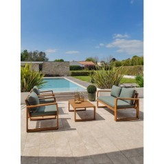 Salon bas de jardin - Olive - Bois d'acacia - 4 places - Aracaju