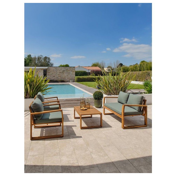 Salon bas de jardin - Olive - Bois d'acacia - 4 places - Aracaju Salon bas de jardin - Olive - Bois d'acacia - 4 places - Aracaju
